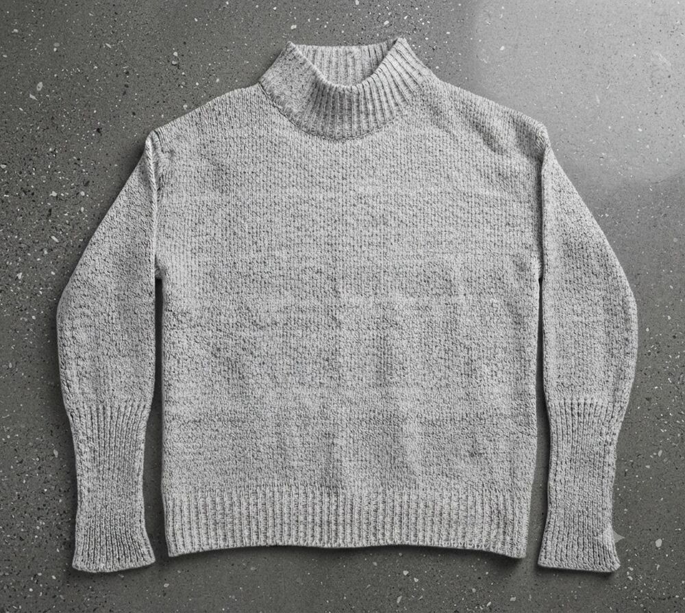 NWT Forever 21 Identity Marl Knit Mock Neck Sweater M Grey White Soft Cozy